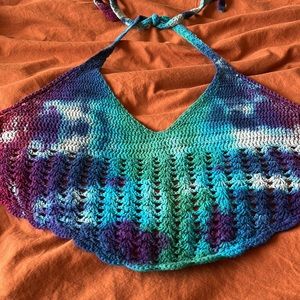 Boho Crochet Tie Dye Halter Top